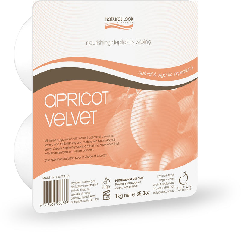 Natural Look Apricot Velvet Cream Wax 1kg Hard Wax