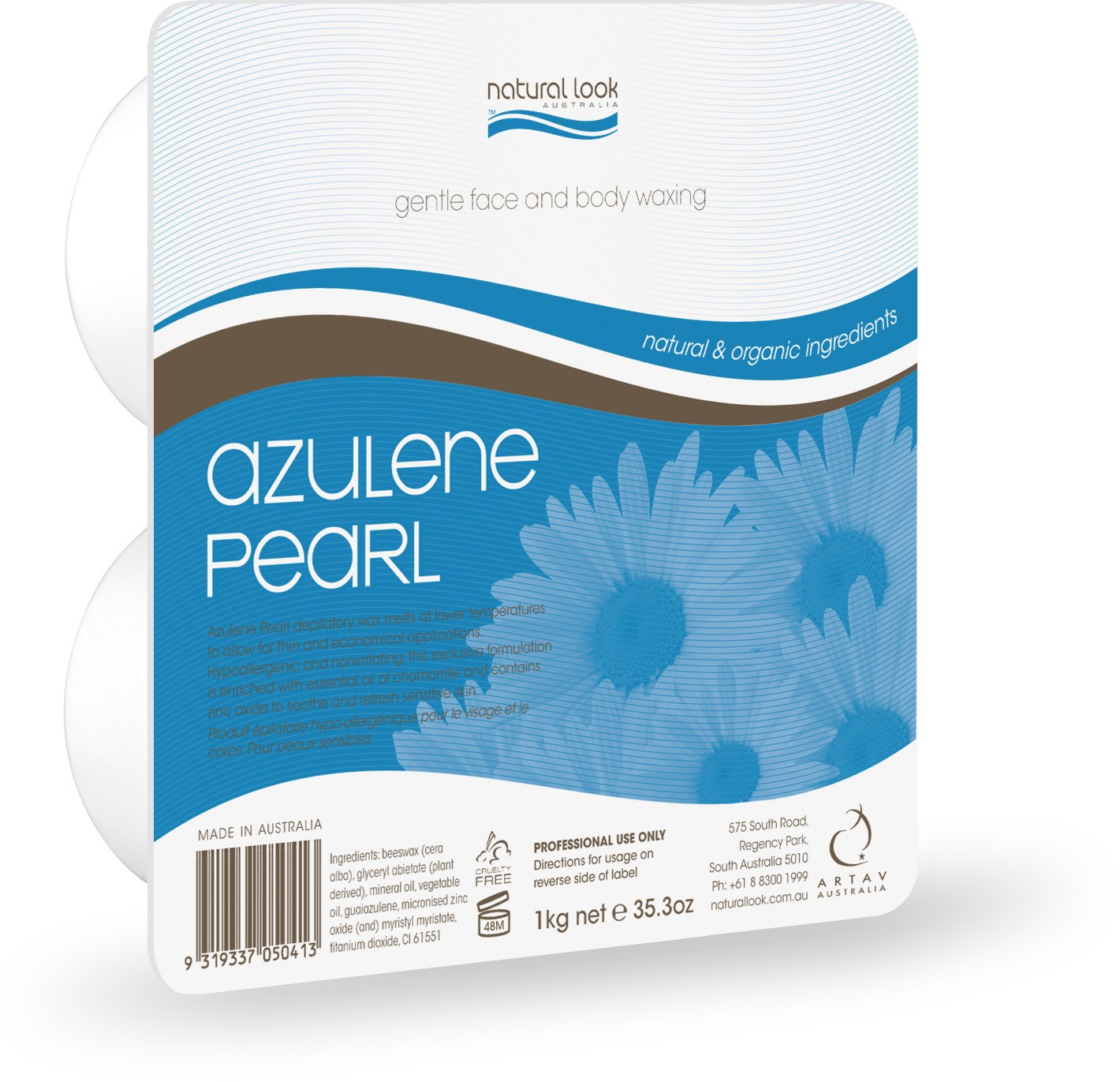 Natural Look Azulene Pearl Hot Wax 1kg Waxing Natural Look