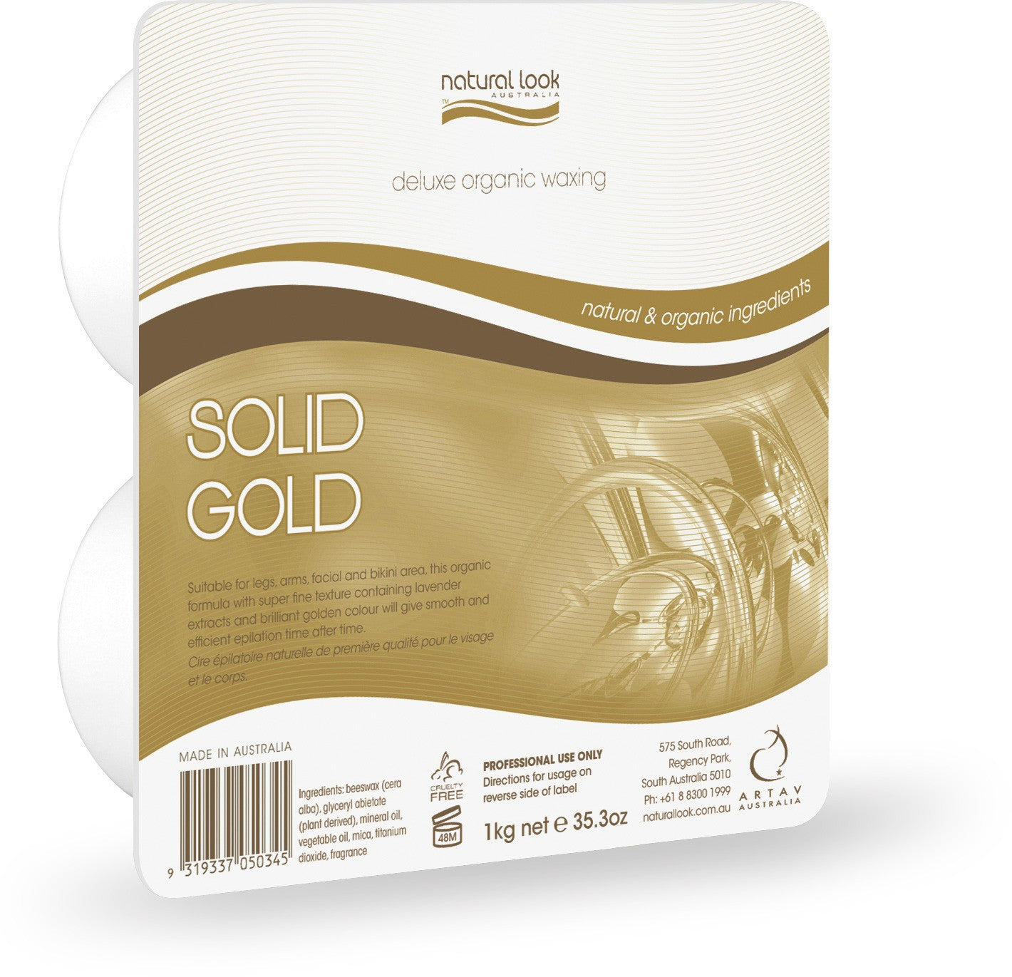 Natural Look Solid Gold Hard Wax 1kg Waxing Natural Look