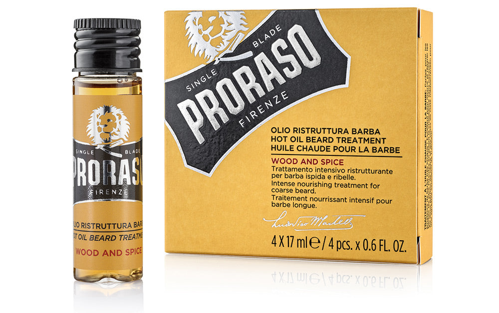 Proraso Beard Hot Oil Treatment Wood and Spice 4x 17ml Beard - Moustache Care Proraso