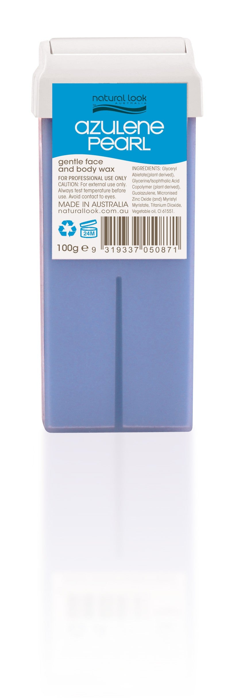 Natural Look Azulene Pearl Strip Wax Cartridge 100g Waxing Natural Look