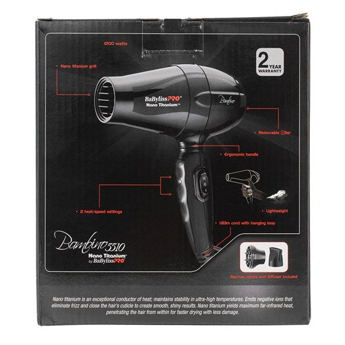 BaBylissPRO Bambino 5510 Nano Titanium Hair Dryer Hair Dryer BaBylissPRO