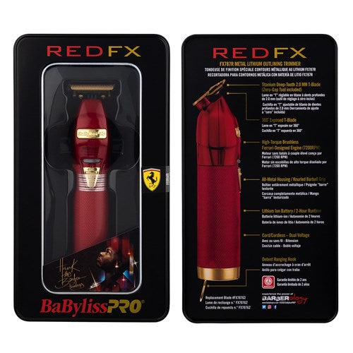 BaBylissPRO Red FX Outliner Trimmer Cord/Cordless Trimmer BaBylissPRO