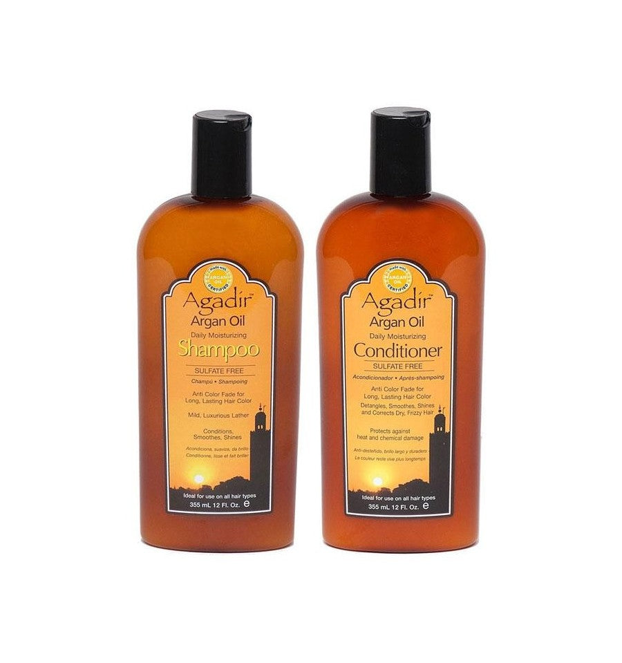 Agadir Argan Oil Daily Moisturising Shampoo and Conditioner 366ml Duo Pack Shampoo/Conditioner Agadir
