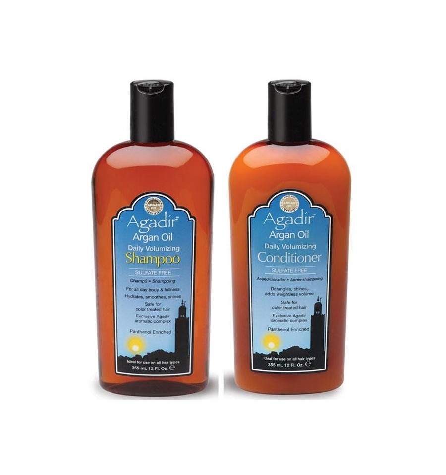 Agadir Argan Oil Daily Volumising Shampoo and Conditioner 366ml Duo Pack Shampoo/Conditioner Agadir