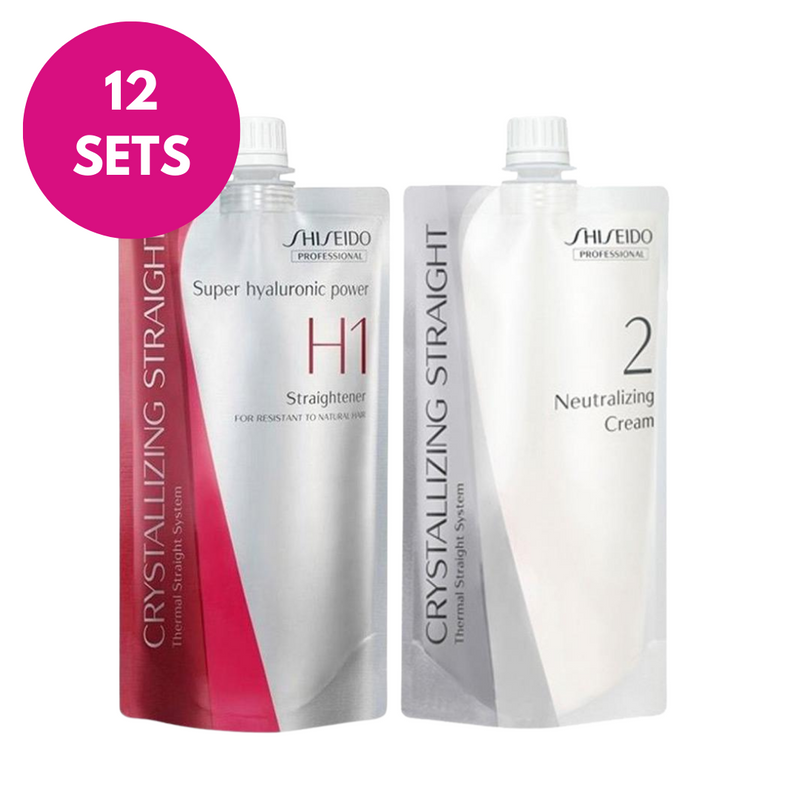 12x Shiseido Straightening Cream Set H1 + 2 Set Resistant Hair 400g