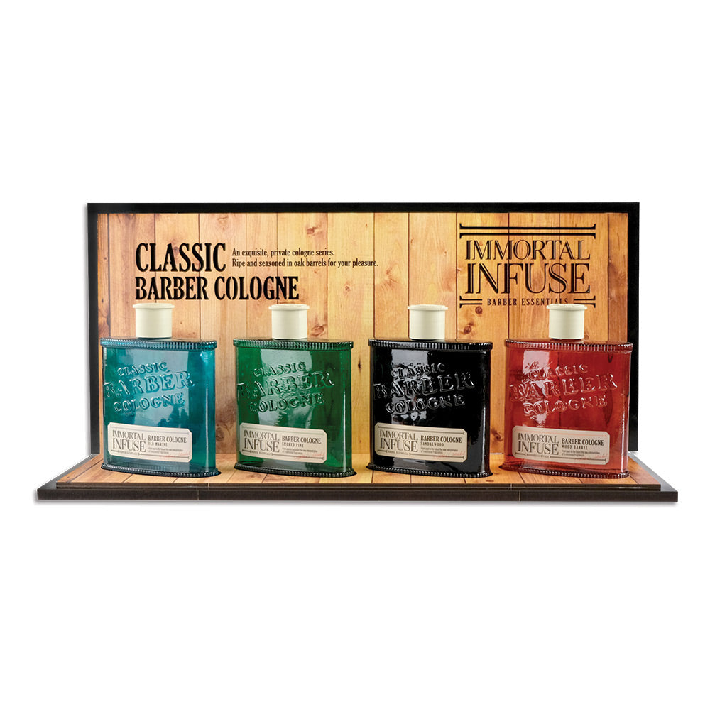 Immortal Infuse Barber Cologne Desktop Stand Product Displays Immortal