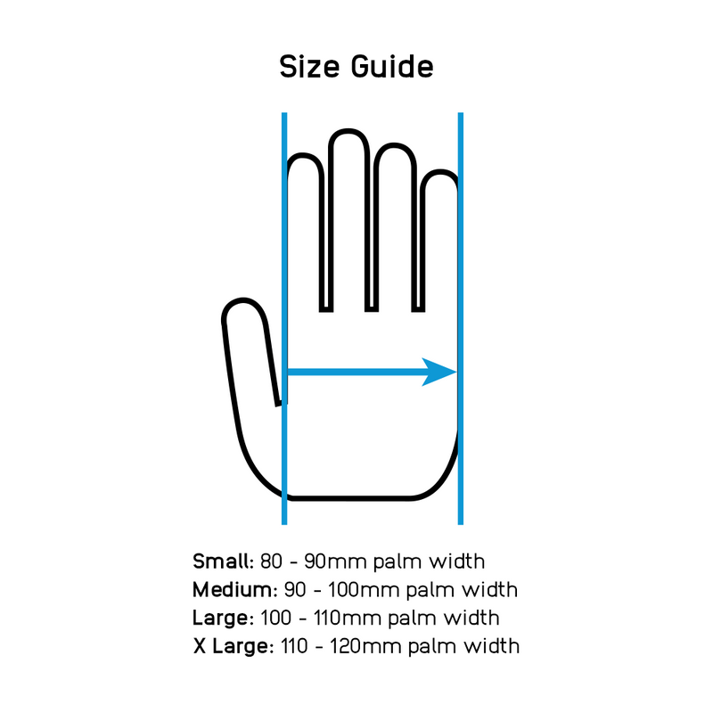 Black Air Nitrile Disposable Black Gloves 100pk Size Guide