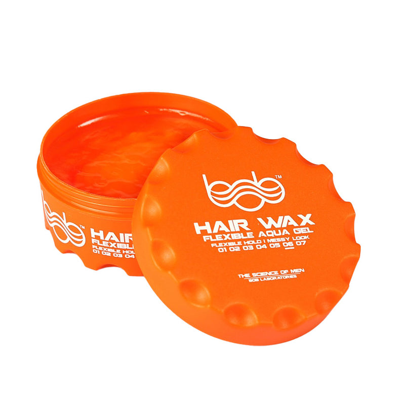 Bob Hair Wax Crazy Aqua Gel Flexible Hold Ultra Shine 150ml ORANGE Open Lid Inside