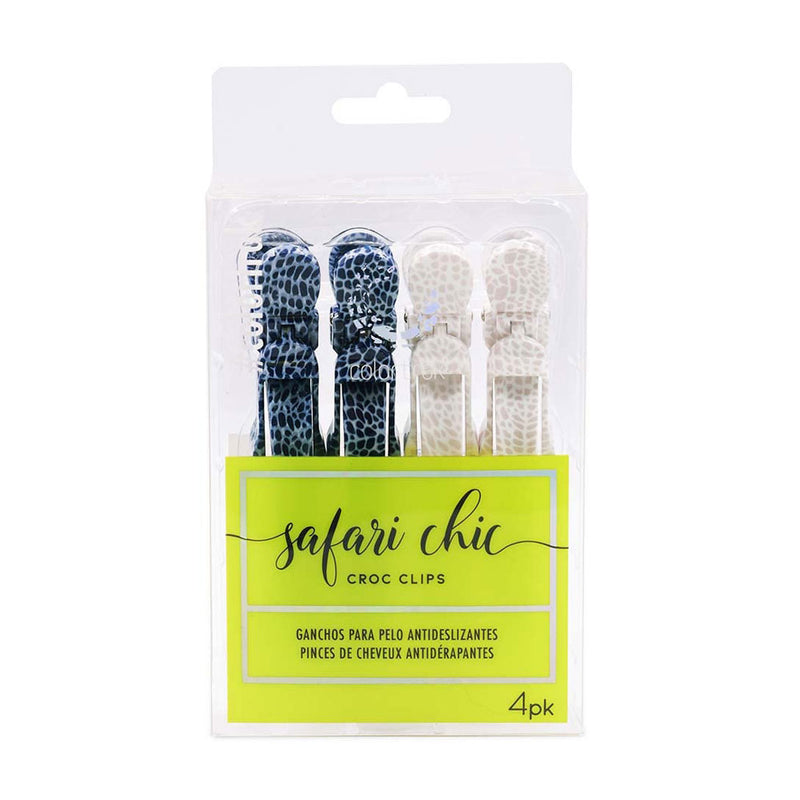 Colortrak Safari Chic Croc Clips 4pk in Packaging