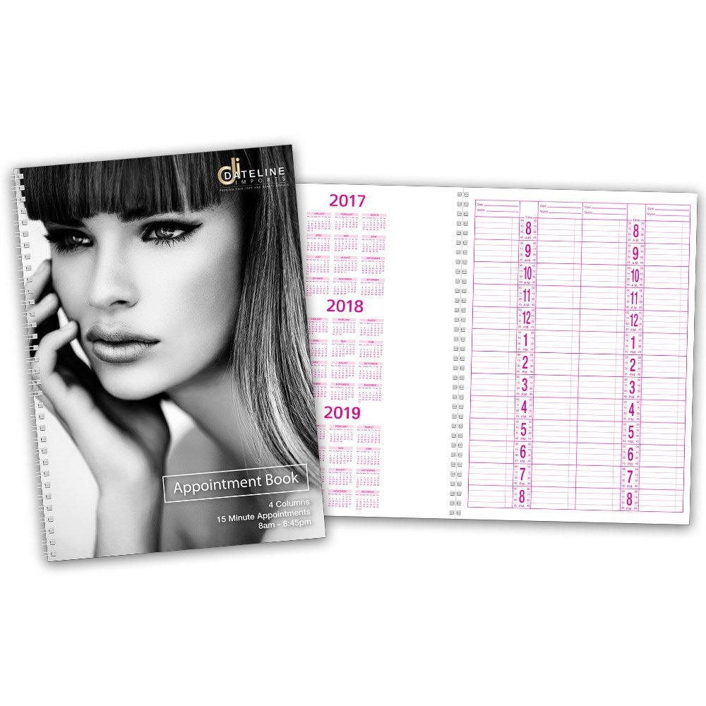 Dateline Professional 50 Page Appointment Book - 4 Column Appointment Books - Record Cards Dateline