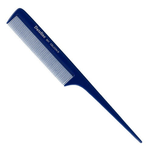 Dateline Professional Black Celcon Tail Comb 501 Plastic Pins Comb Dateline