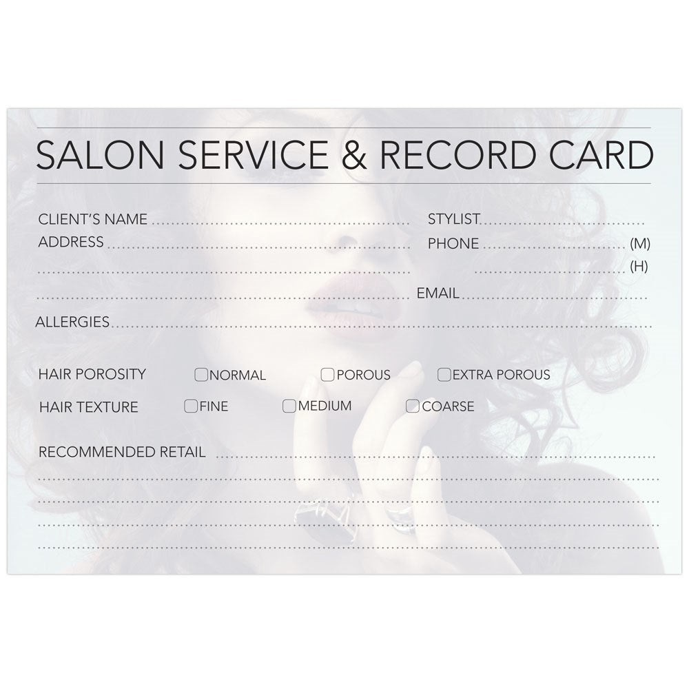 Dateline Professional Hairdressing Record Card - 100pc Appointment Books - Record Cards Dateline