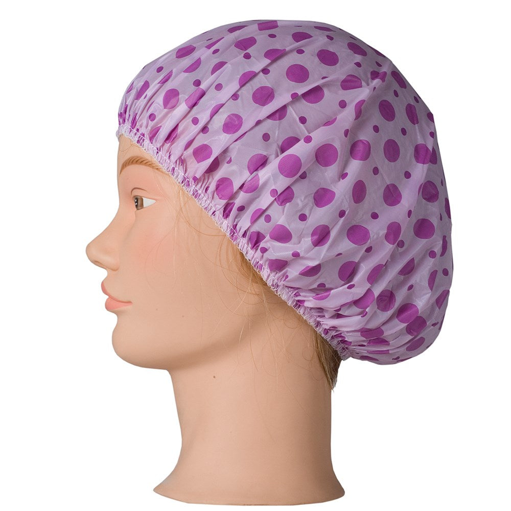 Dateline Shower Cap With Spots Purple Bath/Shower Accessories Dateline