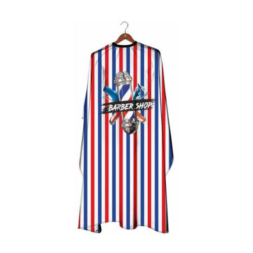 Deyaz Premium Salon Cape Barber Shop Blue & Red Stripe Capes Deyaz