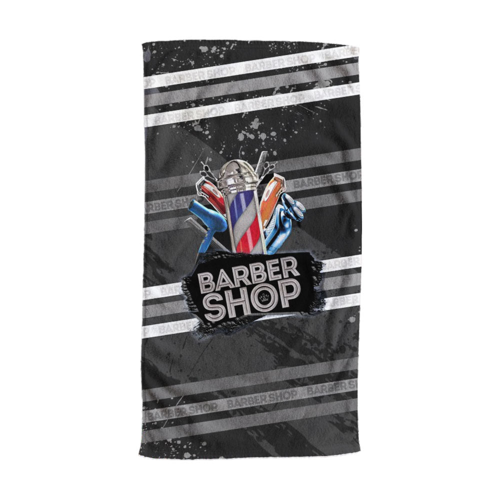 Deyaz Premium Towel Barber Shop Black/White