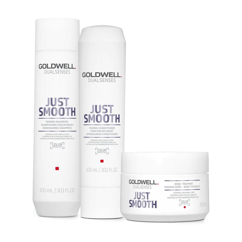 Goldwell DualSenses Just Smooth Shampoo, Conditioner and Treatment Trio Pack