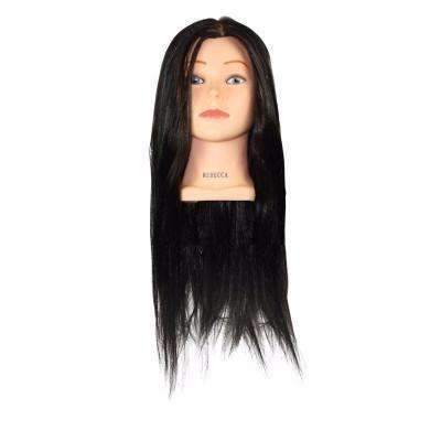 Hi Lift Mannequin Head Rebecca - 100% Synthetic Hair Brown 65-70cm