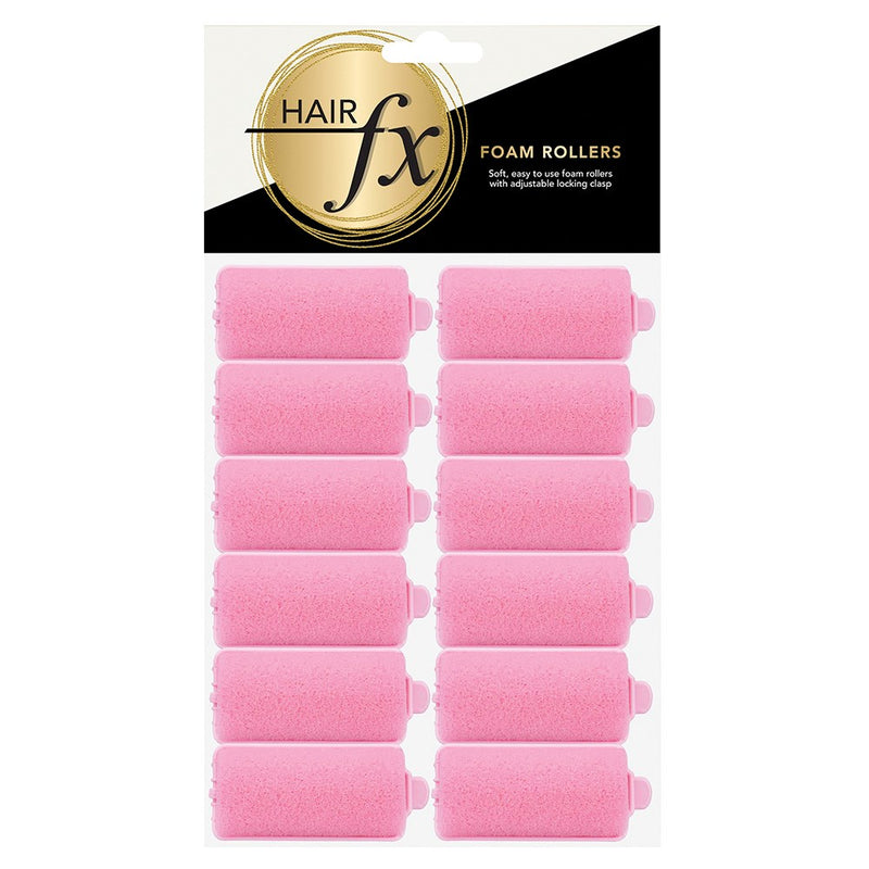 Hair FX Classic Foam Rollers 30mm Medium - Pink 12pk