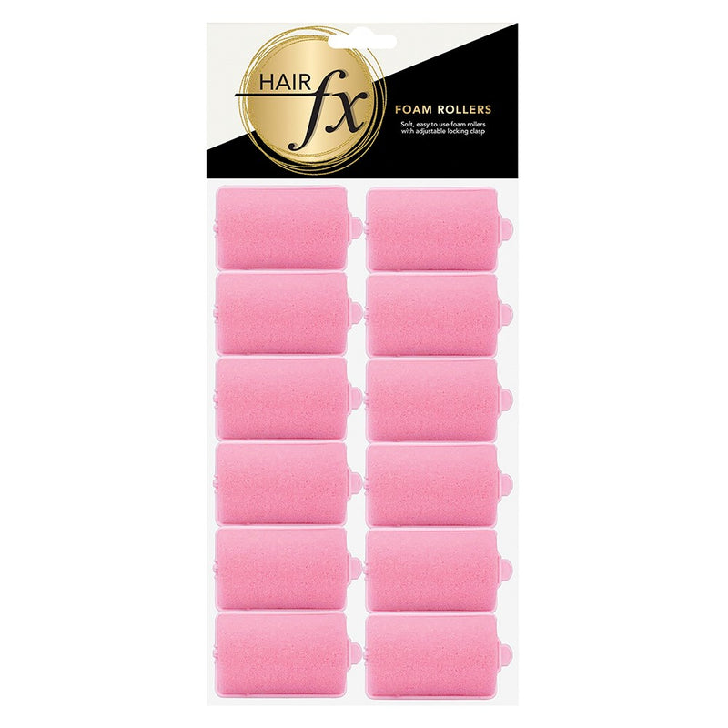 Hair FX Classic Foam Rollers 40mm Large - Pink 12pk