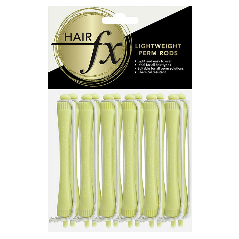 Hair FX Lightweight 8mm Perm Rods - Yellow 12pk