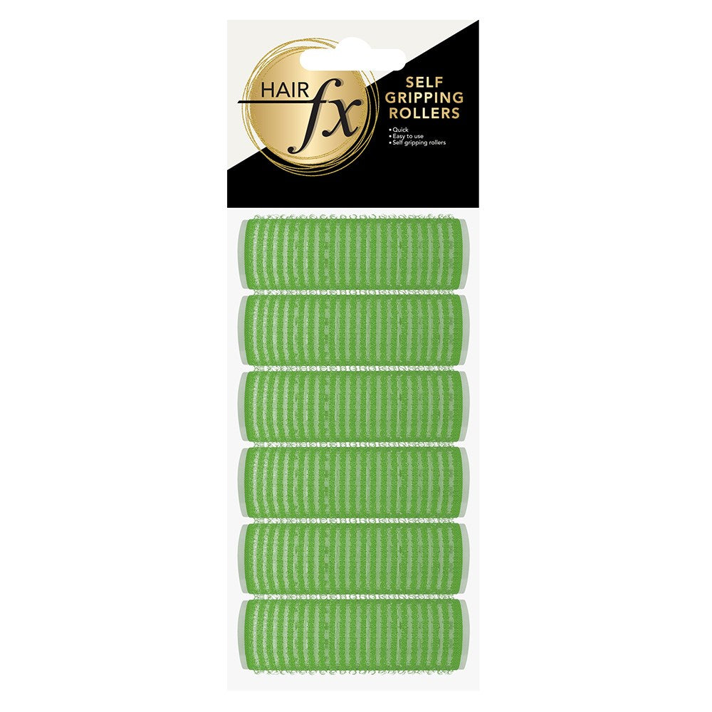 Hair FX Magic Grip Velcro Rollers 6pc 21mm Green Rollers Hair FX
