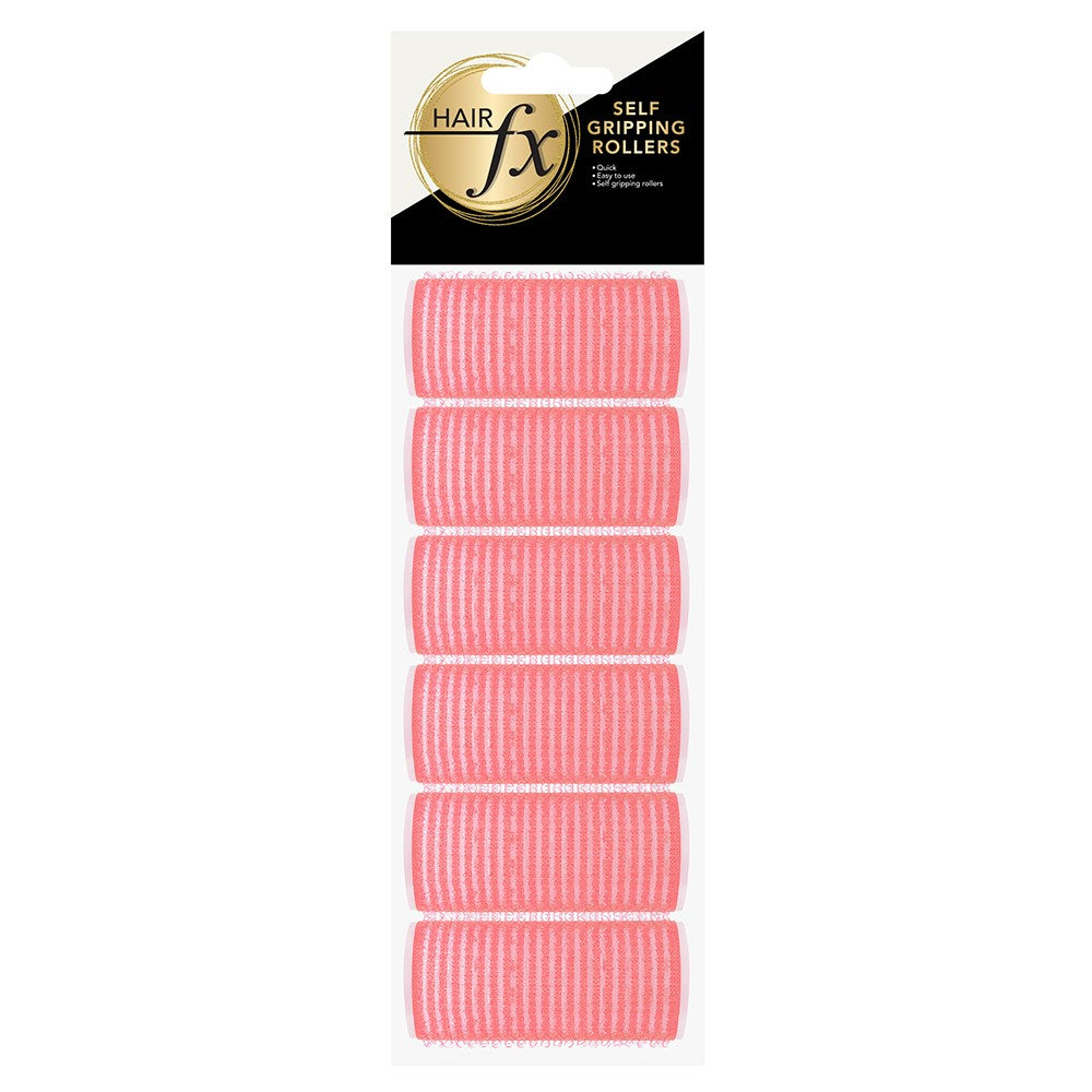 Hair FX Magic Grip Velcro Rollers 6pc 24mm Pink Rollers Hair FX