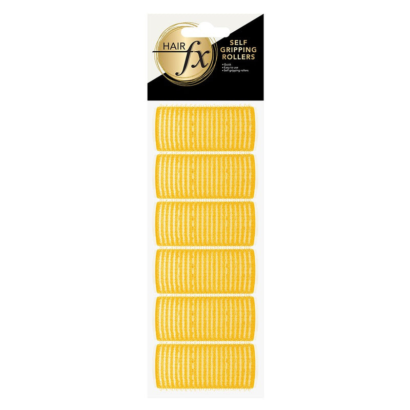 Hair FX Self Gripping 33mm Yellow Velcro Rollers 12pk