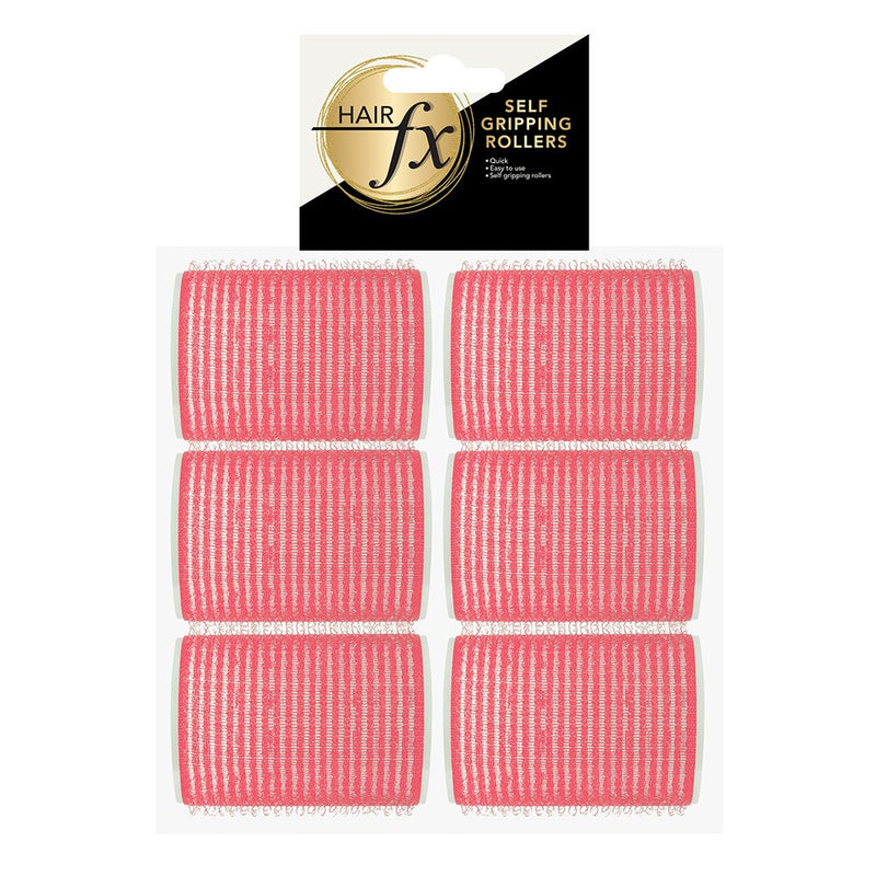 Hair FX Self Gripping 44mm Pink Velcro Rollers 6pk