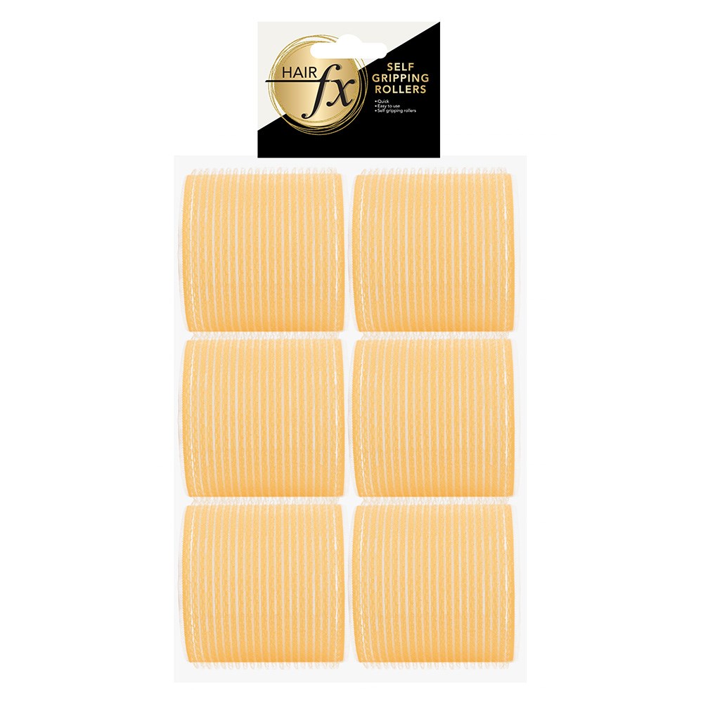 Hair FX Magic Grip Velcro Rollers 6pc 63mm Yellow Rollers Hair FX
