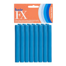 Hair FX Short Flexible Rollers 12pc 15mm x 12cm Blue Retail Hair FX