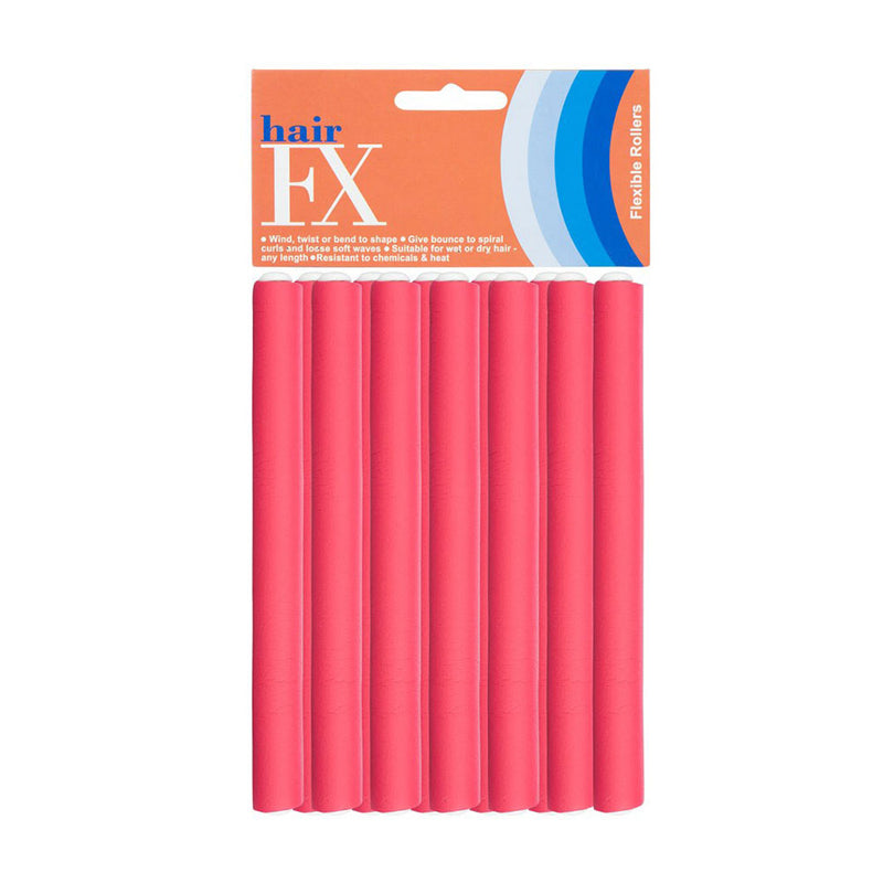 Hair FX Short Flexible Hair Rollers 12mm Red 12pk