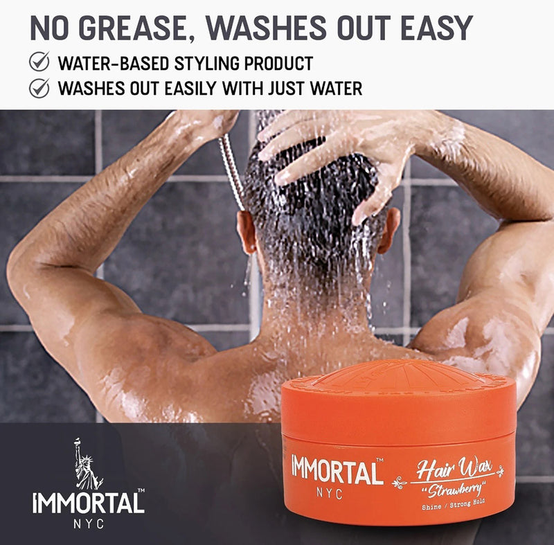Immortal NYC Strawberry Hair Wax 150ml  is water-based and washed out easily with water