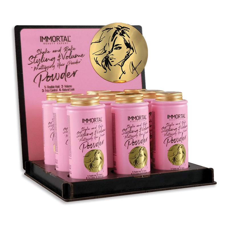 Immortal Styling and Volume Mattifying Hair Powder 20g - 24 Piece with Stand
