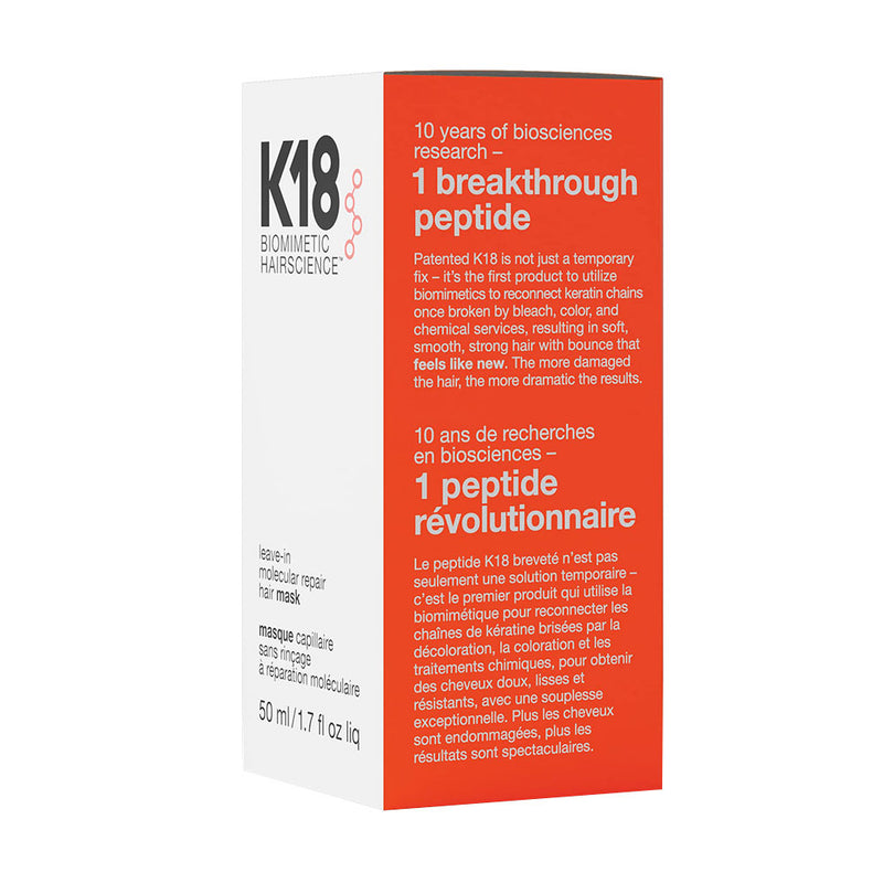 K18 Leave-In Molecular Repair Hair Mask 50ml Packaging