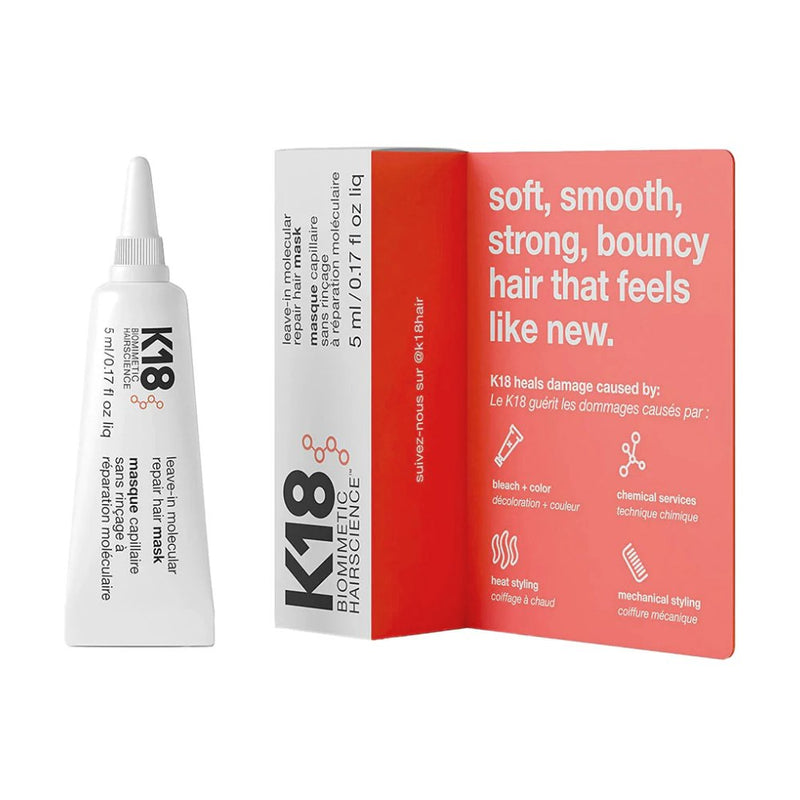 K18 Leave-In Molecular Repair Hair Mask 5ml Packaging