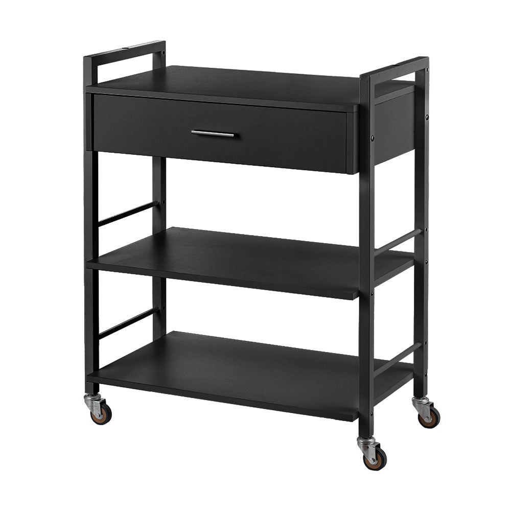 Karma Driver Beauty Trolley 1 Draw 2 Shelves 08040101 - Black Salon Trolleys Karma