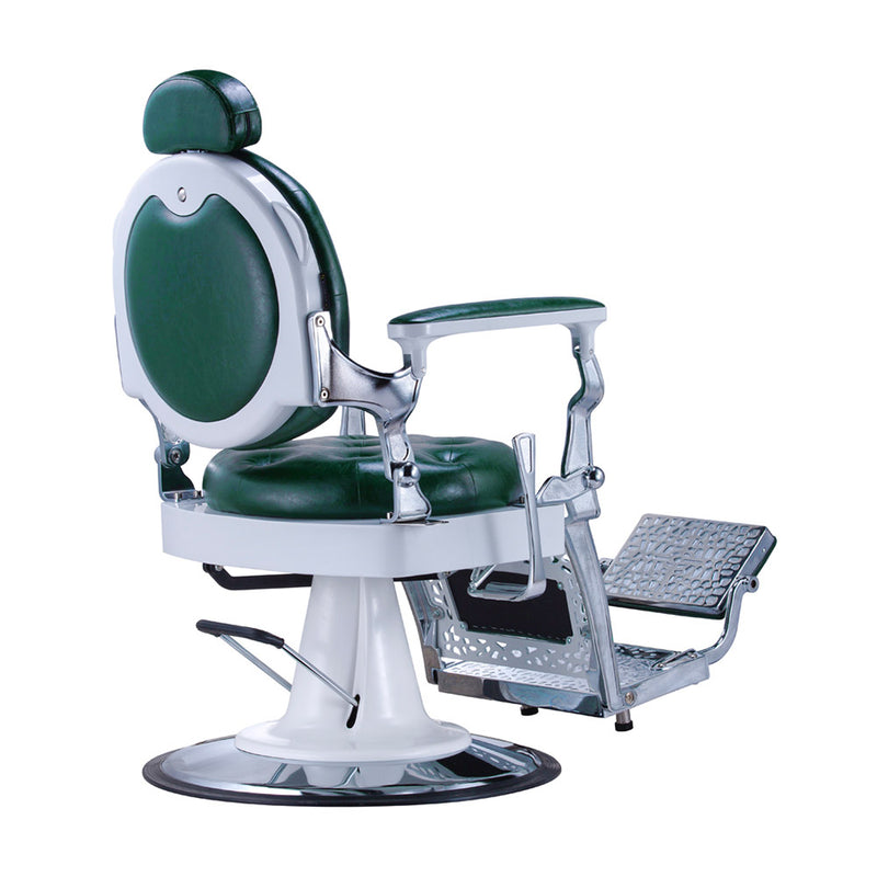 Karma Gold Coast Barber Chair 04030814 - Green & White Front Back