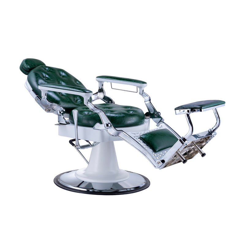 Karma Gold Coast Barber Chair 04030814 - Green & White Front Reclining