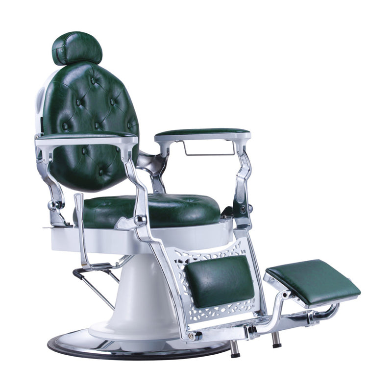 Karma Gold Coast Barber Chair 04030814 - Green & White Front Front
