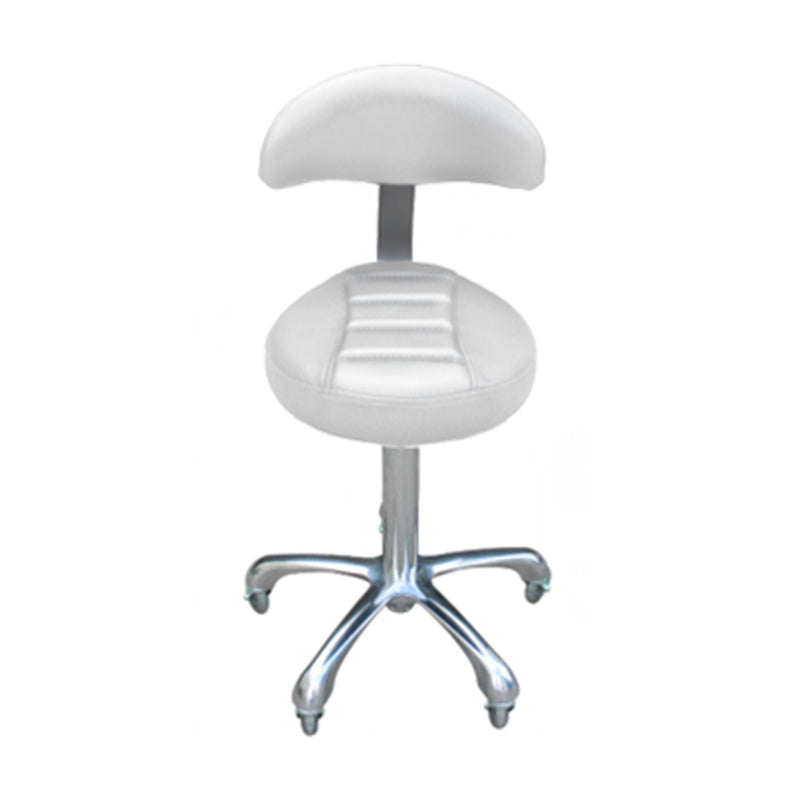 Karma South Burnie Salon Cutting Stool With Back Rest 07030402 - White