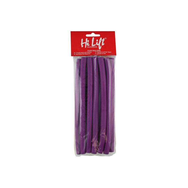 Hi Lift Flexible Rods Medium Purple 10mm x 180mm 12pk Hair Roller Hi Lift