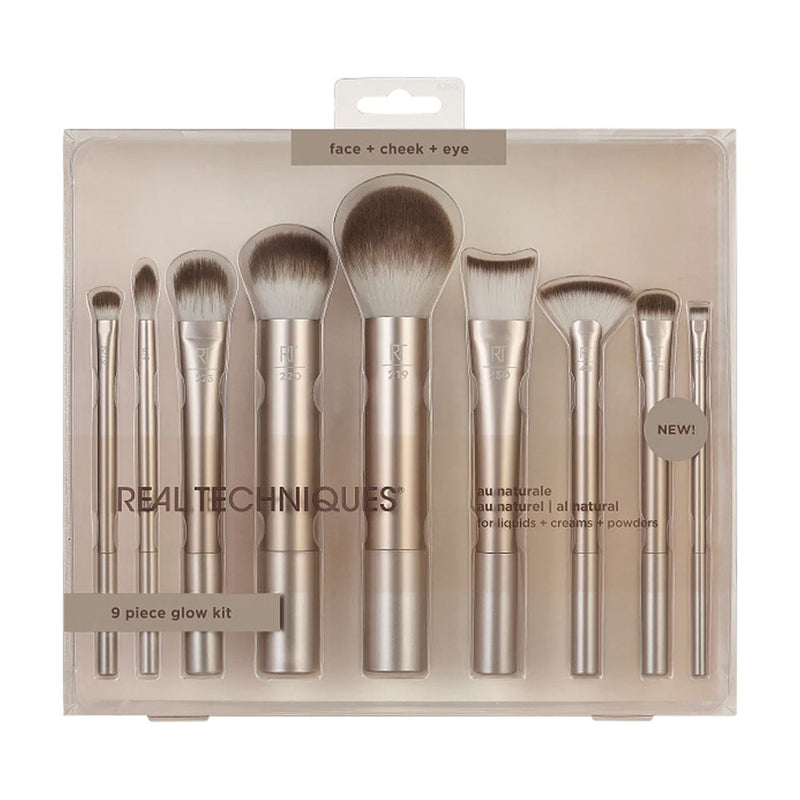 Real Techniques 9 Piece Glow Brush Kit Packaging Front