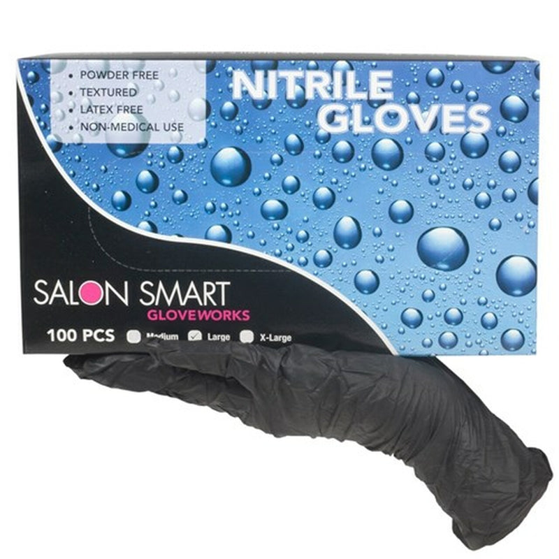Salon Smart Gloveworks Professional Black Vinyl Gloves 100pk