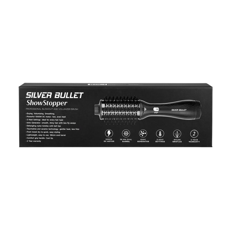 Silver Bullet ShowStopper Blowout & Volumiser Brush 58mm Packaging Back