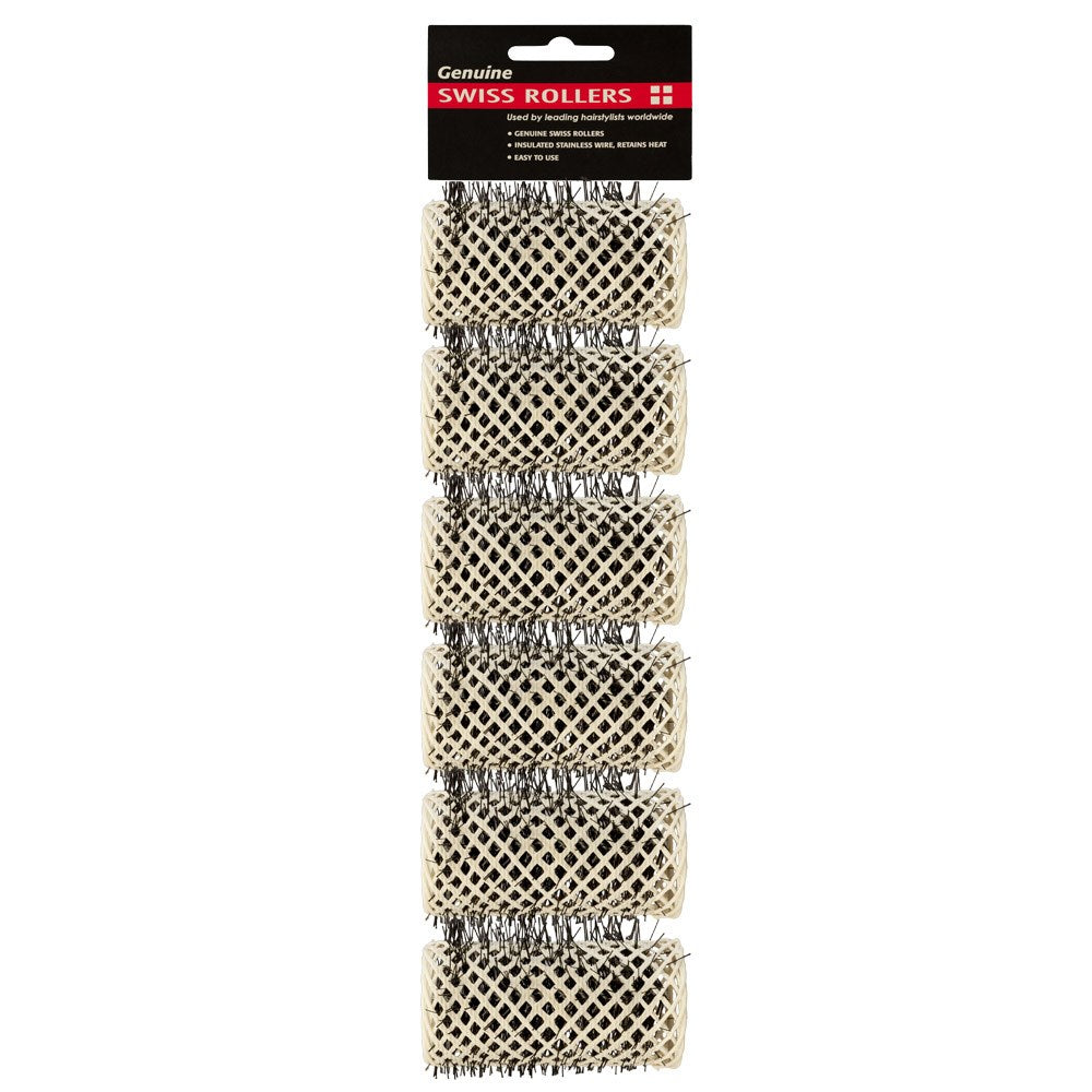 Dateline Professional Swiss Rollers 6pc 32mm White Rollers Dateline