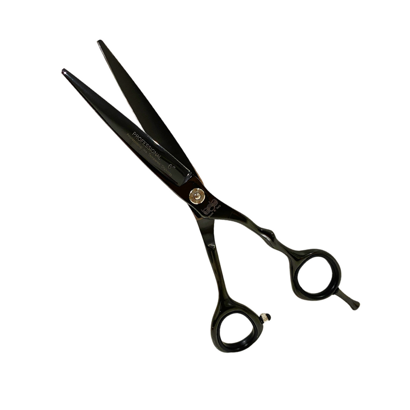 BOB 6" Inch Black Edition Stainless Steel Scissors Right Handed