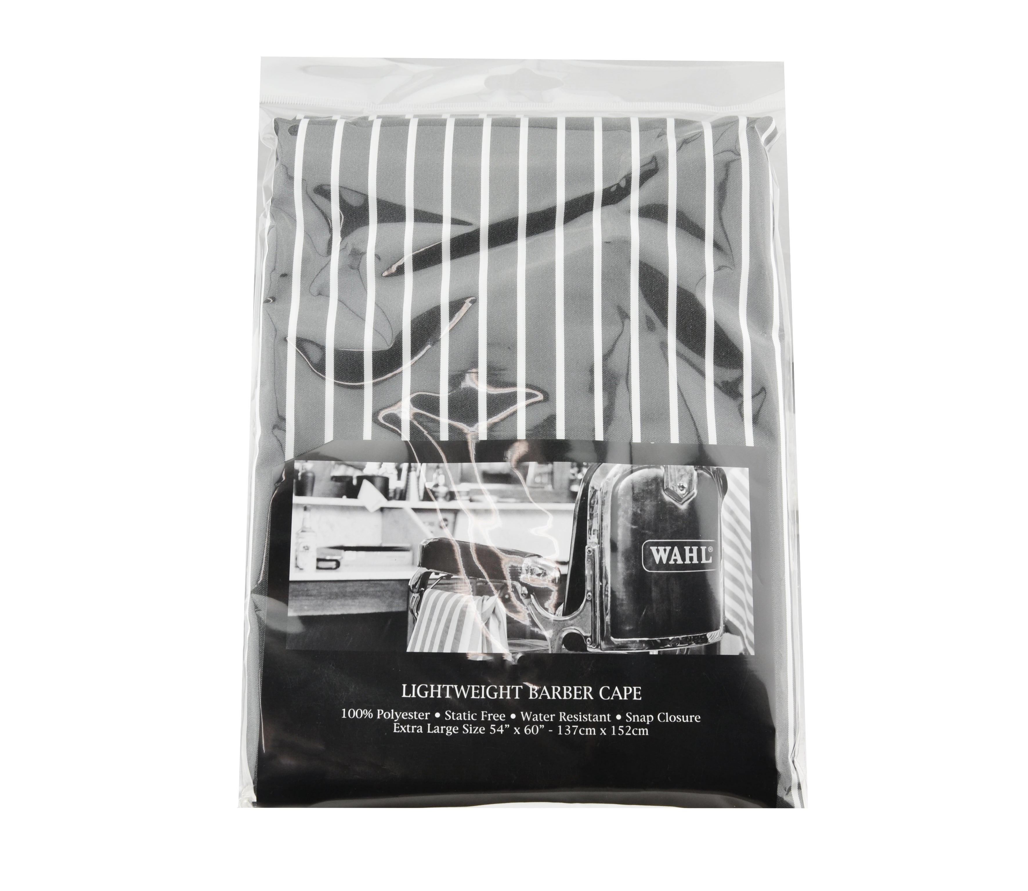 Wahl Lightweight Barber Cape Pinstripe Grey Capes Wahl