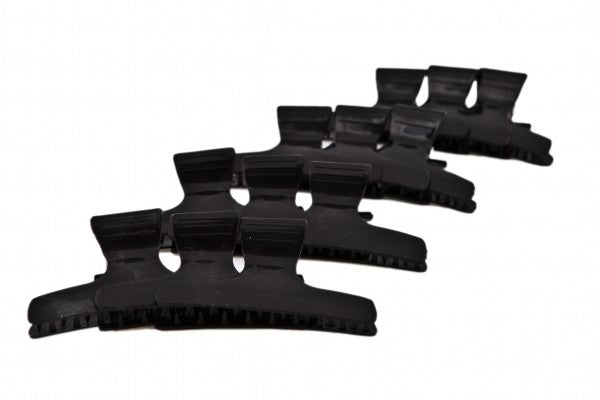 HBK BLACK BUTTERFLY CLIPS LARGE- 12 PKT Retail HBK