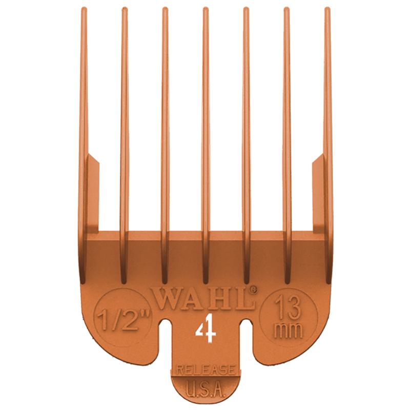 Wahl No. 4 Plastic Tab Attachment Comb 1/2inch Orange Clipper/Trimmer Attachment Wahl